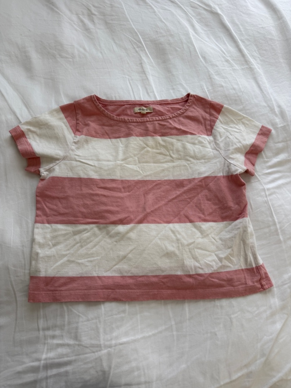 Madewell XXS pink and white striped t-shirt